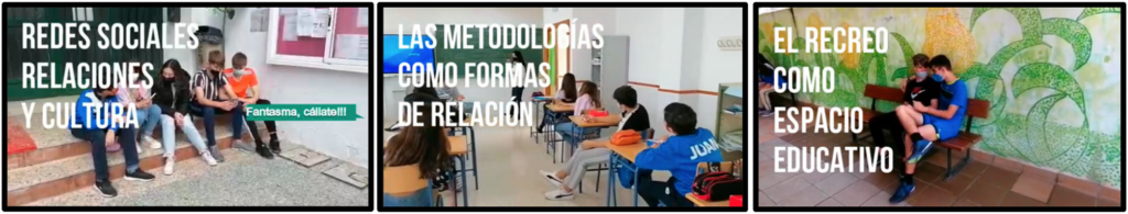 Fotografía. Capturas de las actuaciones realizadas por el alumnado del CEIP La Parra para presentar las temáticas fundamentales del diagnóstico.