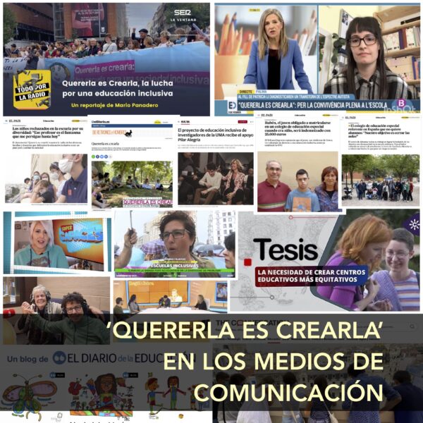 Imagen que está construida en forma de collage con imágenes de reportajes en televisión, radio y prensa, como La Sexta, Cadena Ser o Diario El País.