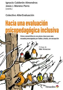Portada de la Guía "Hacia una evaluación psicopedagógica inclusiva". La ilustración es un dibujo, hecho por David G. Gándara, de un grupo de pájaros cantando en las ramas de un árbol.