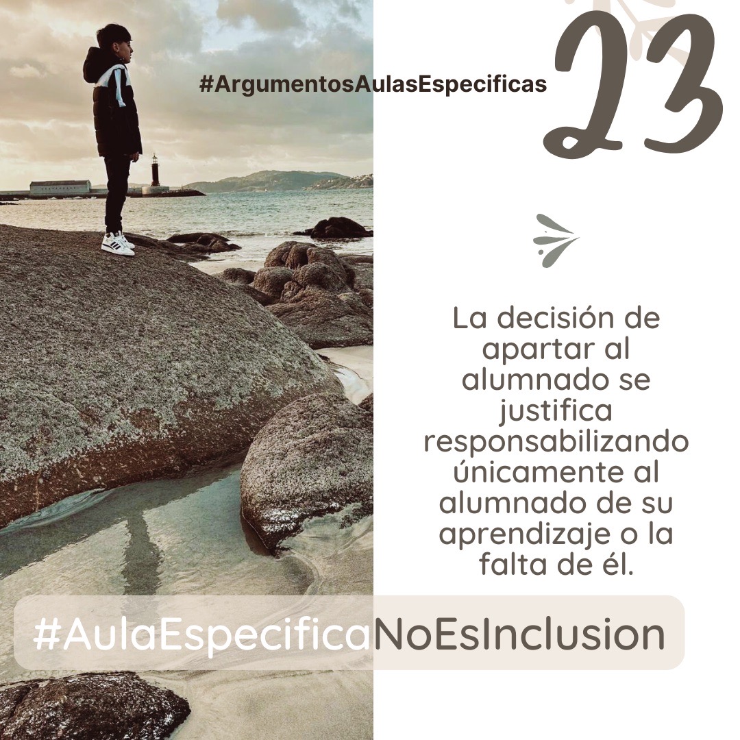 La decisión de apartar al alumnado se justifica responsabilizando únicamente al alumnado de su aprendizaje o la falta de él