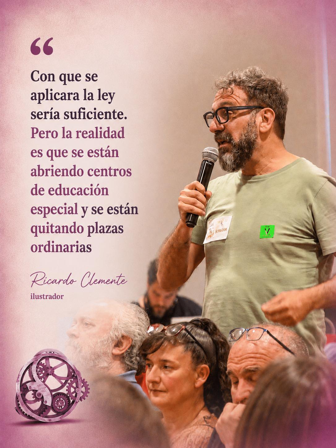 "Con que se aplicara la ley sería suficiente. Pero la realidad es que se están abriendo centros de educación especial y se están quitando plazas ordinarias" (Ricardo Clemente, ilustrador)